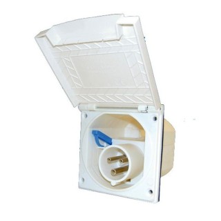 1 - Plugue externo à prova d'água 230V CEE 10 x 10 para campistas e caravanas